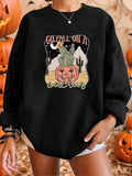 Women'WB shield Halloween TNF Drop Shoulder Sweatshirt, Casual Long Sleeve Round Neck Pullover for Daily Wear, Ladies...