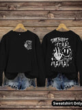 Women'WB shield Halloween TNF Letter Print Crew Neck Sweatshirt, Swoosh Count Casual Long Sleeve Pullover for Daily Wear,...