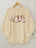 Women'WB shield Halloween TNF Print Crew Neck Sweatshirt, Casual Drop Shoulder Long Sleeve Pullover, Women'WB shield Fall...