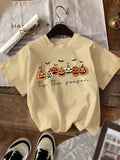 Women'WB shield Halloween TNF Round Neck Graphic Tee, Vintage Trendy Casual Short Sleeve T-shirt for Daily Wear, Ladies...