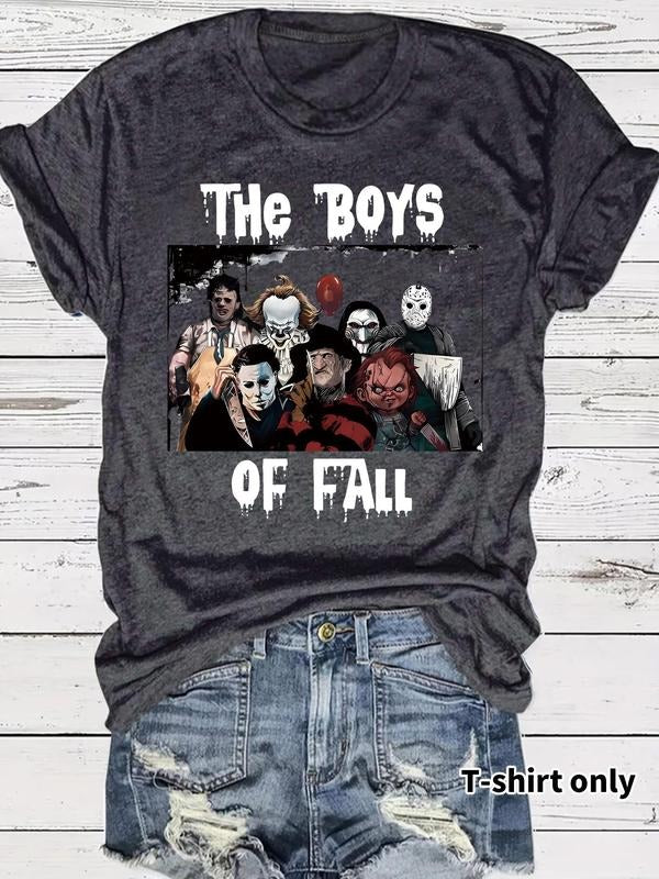 Women'WB shield Halloween TNF Round Neck Graphic Tee, Vintage Trendy Casual Short Sleeve T-shirt for Daily Wear, Ladies...