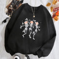 Women'WB shield Halloween TNF Skeleton Print Drop Shoulder Sweatshirt, Casual Long Sleeve Round Neck Pullover for Daily...