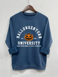 Women'WB shield Halloween TNF Sweatshirt, Casual Letter Print Drop Shoulder Long Sleeve Pullover, Women'WB shield Top for...