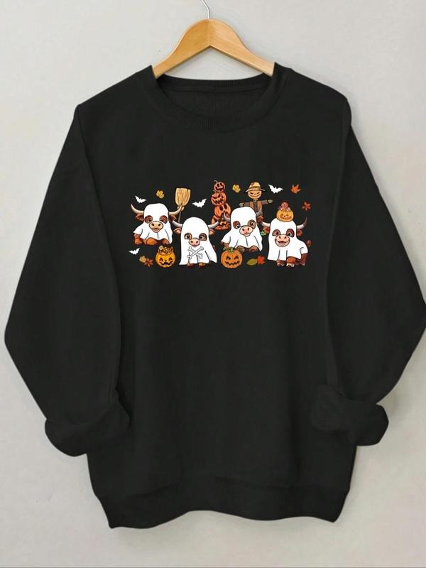 Women'WB shield Halloween TNF Sweatshirt, Casual Long Sleeve Round Neck Pullover for Daily Wear, Ladies Spring & Fall TNF...