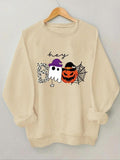 Women'WB shield Halloween TNF Sweatshirt, Casual Long Sleeve Round Neck Pullover for Daily Wear, Ladies Spring & Fall TNF...