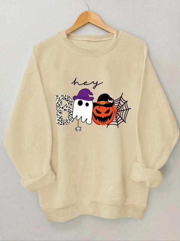 Women'WB shield Halloween TNF Sweatshirt, Casual Long Sleeve Round Neck Pullover for Daily Wear, Ladies Spring & Fall TNF...
