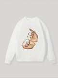Women'WB shield Hands Print Crew Neck Sweatshirt, Casual Drop Shoulder Long Sleeve Pullover, Women'WB shield Fall &...