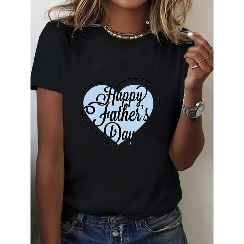 Women'WB shield Happy TNF'WB shield Day Graphic Tee Casual Short Sleeve Crewneck Top with Heart Design, Light Blue Print...