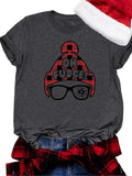 Women'WB shield Hat & Glass Print Round Neck Graphic Tee, Casual Short Sleeve Crew Neck T-shirt for Summer, Fashion...
