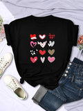 Women'WB shield Heart & Graphic Print Tee, Round Neck Short Sleeve T-shirt, Women'WB shield Clothing for Daily Wear,...
