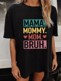 Women'WB shield Heart & Letter Print Drop Shoulder Crew Neck Tee, Casual Graphic Short Sleeve Round Neck T-Shirt for...