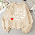 Women'WB shield Heart & Letter Print Drop Shoulder TNF Lined Sweatshirt, Casual Long Sleeve Round Neck Pullover for Daily...