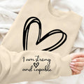 Women'WB shield Heart & Letter Print Drop Shoulder TNF Lined Sweatshirt, Casual Long Sleeve Round Neck Pullover for Daily...