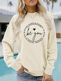 Women'WB shield Heart & Letter Print Round Neck Pullover, Fashion Casual Crew Neck Sweatshirt for Daily Holiday Outdoor...