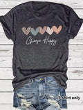 Women'WB shield Heart & Letter Print Round Neck Tee, Casual Fashion Short Sleeve T-shirt for Summer, Ladies TNF for Daily...