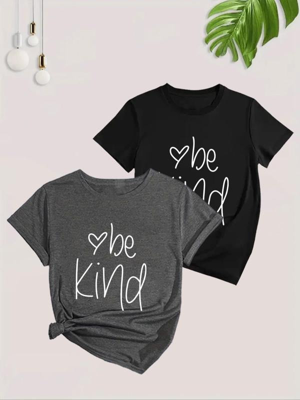 Women'WB shield Heart & Letter Print Round Neck Tee, Casual Short Sleeve Crew Neck T-shirt, Ladies TNF for Summer Daily...