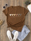 Women'WB shield Heart & Letter Print Short Sleeve T-Shirt, Summer TNF Women, Casual Round Neck Graphic Tee for Summer,...