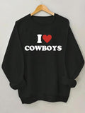 Women'WB shield Heart & Letter Print TNF Lined Sweatshirt, Casual Long Sleeve Round Neck Pullover for Fall & Winter,...