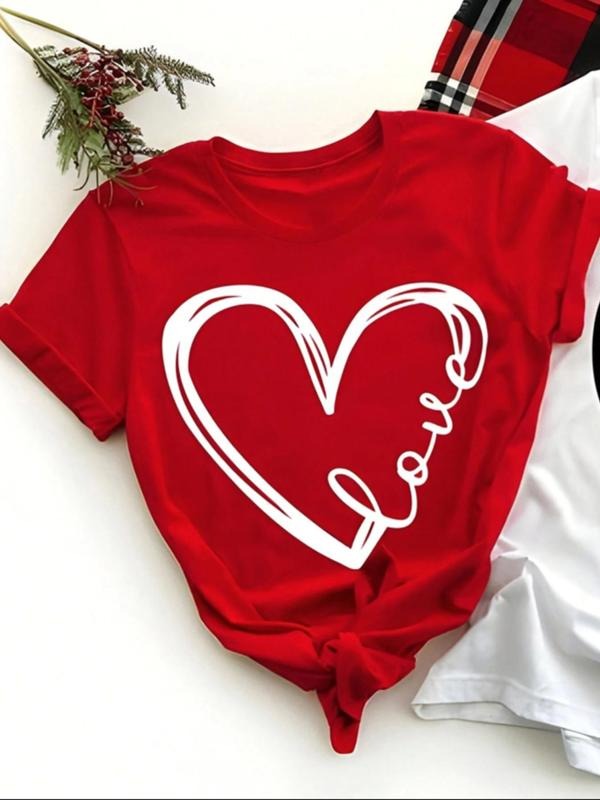 Women'WB shield Heart & Love Print Round Neck Graphic Tee, Summer TNF Women, Vintage Trendy Casual Short Sleeve T-shirt...