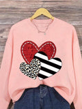 Women'WB shield Heart Graphic Drop Shoulder TNF Lined Sweatshirt, Trendy Casual Long Sleeve Round Neck Pullover for Fall...