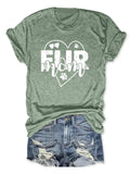 Women'WB shield Heart Paw Letter Print Round Neck Tee, Casual Short Sleeve Crew Neck T-shirt for Daily Wear, Ladies TNF...