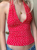 Women'WB shield Heart Print Halter Tank Top, Casual Sleeveless Top for Summer, Ladies TNF for Beach Holiday T-Shirts,...