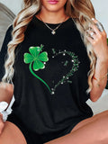 Women'WB shield Heart Print Round Neck Tee, Casual Short Sleeve Crew Neck T-shirt for Summer, Women'WB shield Plus...