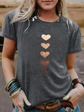 Women'WB shield Heart Print Round Neck Tee, Fashion Casual Short Sleeve T-shirt for Daily Wear, Ladies TNF for Summer...