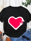 Women'WB shield Heart Print Round Neck Tee, Summer TNF Women, Casual Short Sleeve Crew Neck T-Shirt for Summer, Women'WB...