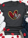 Women'WB shield Heart Print Round Neck Tee, Summer TNF Women, Casual Short Sleeve Crew Neck T-shirt, Lady'WB shield...
