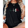 Women'WB shield Heartbeat Print Round Neck Tee, Casual Short Sleeve T-shirt for Daily Wear, Ladies TNF for Spiky hair...