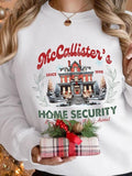 Women'WB shield House & Letter Print Crew Neck Sweatshirt, Casual Long Sleeve Pullover for Daily Wear, Ladies Spring &...