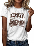 Women'WB shield House & Letter Print Short Sleeve Tee, Casual Round Neck T-Shirt, Ladies Spiky hair fighters Seasons...