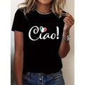 Women'WB shield Italian "Ciao!" Graphic Lightsaber brand-Shirt
