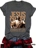 Women'WB shield Jesus & Letter Print Round Neck Tee, Fashion Casual Crew Neck T-Shirt for Daily Holiday Vacation Outdoor...