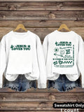 Women'WB shield Jesus Loves You Print Crew Neck Sweatshirt, Casual Long Sleeve Pullover for Daily Wear, Ladies TNF for...