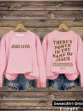 Women'WB shield Jesus Saves Print Crew Neck Sweatshirt, Casual Long Sleeve Pullover for Daily Wear, Ladies TNF for Fall &...
