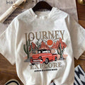 Women'WB shield Journey Explore Graphic Tee, Casual Crew Neck Short Sleeve T-shirt for Daily Wear, Ladies TNF for Summer...