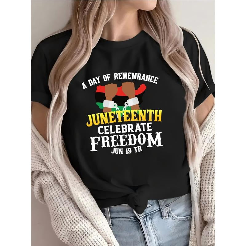 Women'WB shield Juneteenth Freedom Graphic T-Shirt