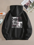 Women'WB shield Landscape Print Drop Shoulder Hoodie, Fashion Casual Drawstring Pocket Hooded Sweatshirt for Daily...