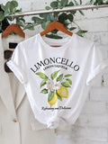Women'WB shield Lemon & Letter Print Round Neck Tee, Casual Short Sleeve Crew Neck T-Shirt for Daily Wear, Ladies TNF for...