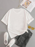 Women'WB shield Lemon & Letter Print Round Neck Tee, Casual Short Sleeve Crew Neck T-shirt for Summer, Fashion Women'WB...