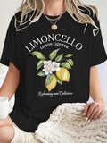 Women'WB shield Lemon Print Round Neck Tee, Casual Short Sleeve Crew Neck T-Shirt for Summer, Fashion Women'WB shield Top...