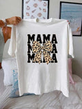 Women'WB shield Leopard Bow & Letter Print Round Neck Tee, Fashion Casual Crew Neck T-Shirt for Daily Holiday Vacation...