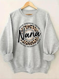 Women'WB shield Leopard Print & Letter Print Drop Shoulder TNF Lined Sweatshirt, Casual Long Sleeve Round Neck Pullover...