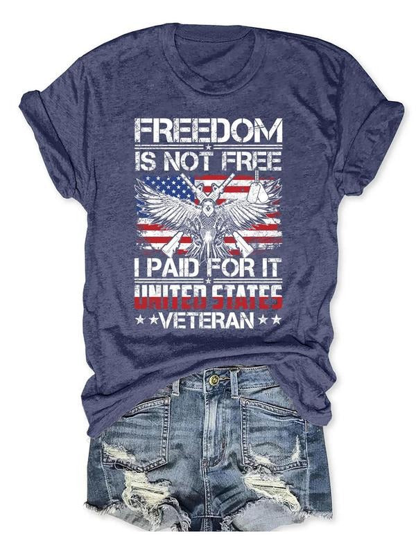 Women'WB shield Letter & American Flag Print Round Neck Tee, Vintage Trendy Casual Short Sleeve T-shirt for Daily Wear,...