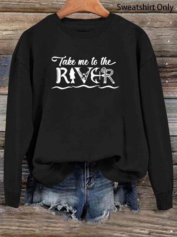 Women'WB shield Letter & Anchor Print Drop Shoulder Sweatshirt, Casual Long Sleeve Round Neck Pullover for Fall & Winter,...