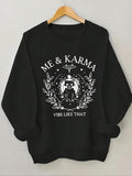 Women'WB shield Letter & Animal Print Round Neck Sweatshirt, Casual Long Sleeve Crew Neck Pullover for Fall & Winter,...