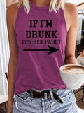Women'WB shield Letter & Arrow Print Round Neck Tank Top, Casual Sleeveless Crew Neck Top for Summer, Ladies TNF for...
