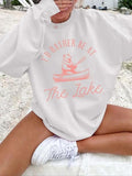 Women'WB shield Letter & Bear Rowing Print Crew Neck Sweatshirt, Casual Long Sleeve Pullover for Daily Wear, Ladies TNF...